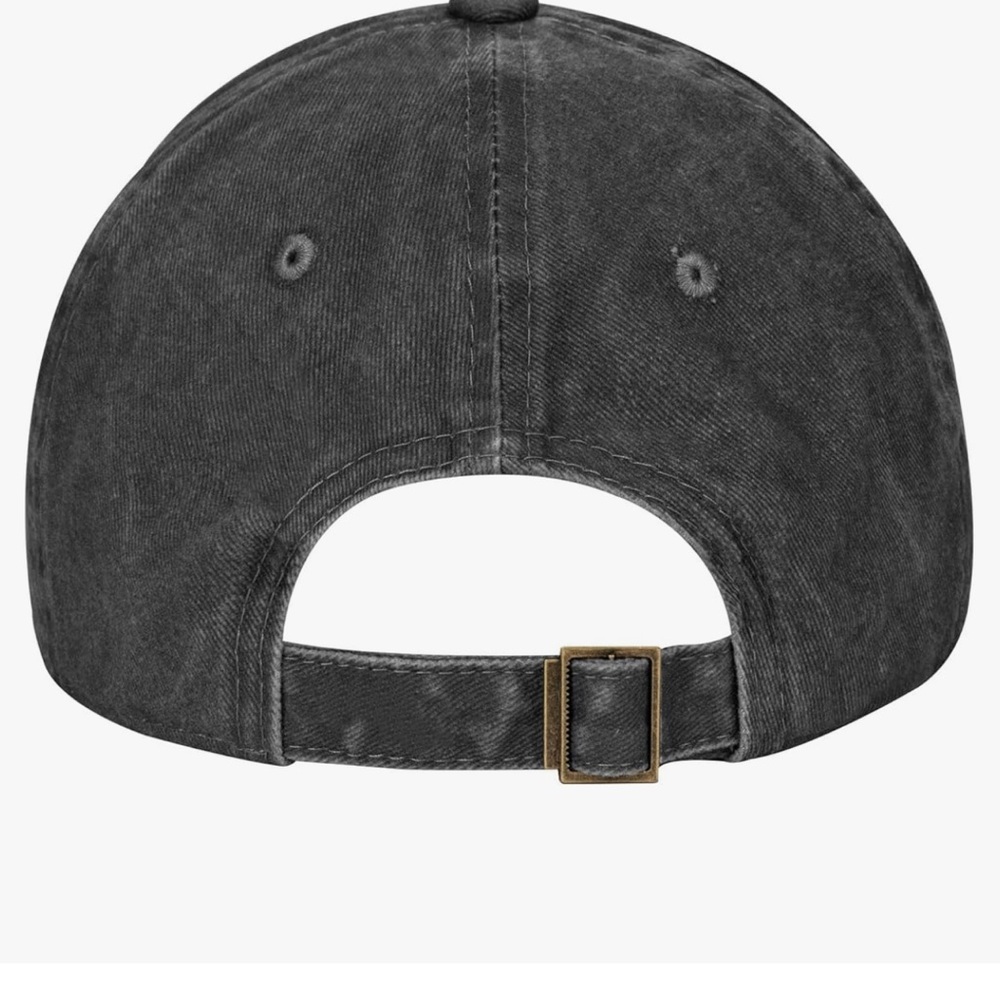 NWOT Vintage 1973 Distressed Black Baseball Cap w/Sliding Adjustable 100% Cotton - Picture 5 of 6